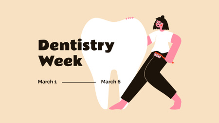 Diş Hekimliği Haftası duyurusu FB event cover Tasarım Şablonu