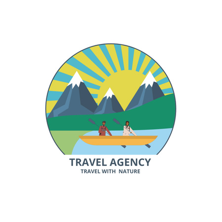Kayaking Travel Tour Animated Logo Design Template