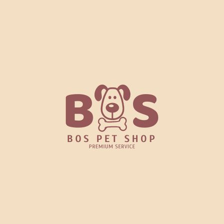 Pet Shop Ad with Cute Dog Logo tervezősablon