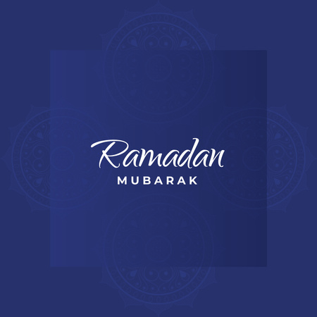 Holy Month of Ramadan Greeting on Blue Instagram Design Template