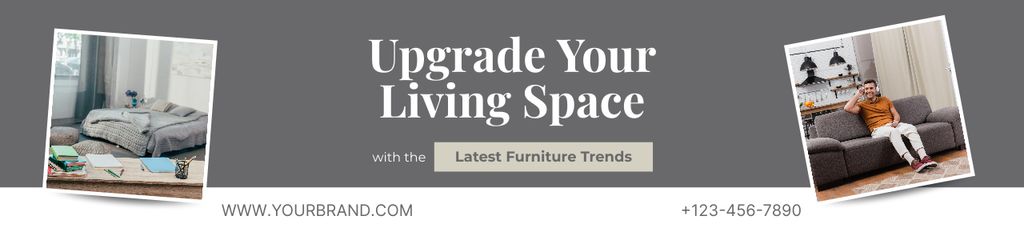 Designvorlage Collage of Furniture for Interior Upgrade Grey für Ebay Store Billboard