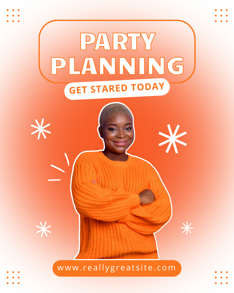 Template di design Party Planning with Stylish African American Woman Instagram Post Vertical