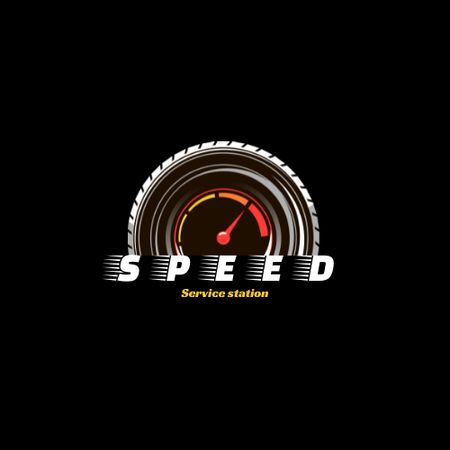 Emblem with Speedometer Logo Design Template