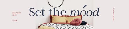 Platilla de diseño Home Decor Offer with Cozy Bedroom Ebay Store Billboard