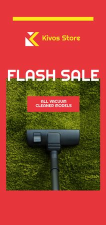 Flash Sale Vacuum Cleaner on Carpet Flyer DIN Large Design Template