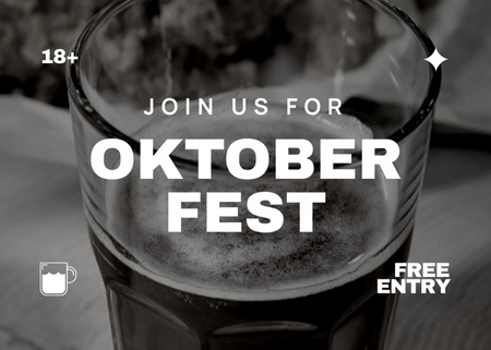 Oktoberfest Celebration Announcement Flyer 5x7in Horizontal Design Template