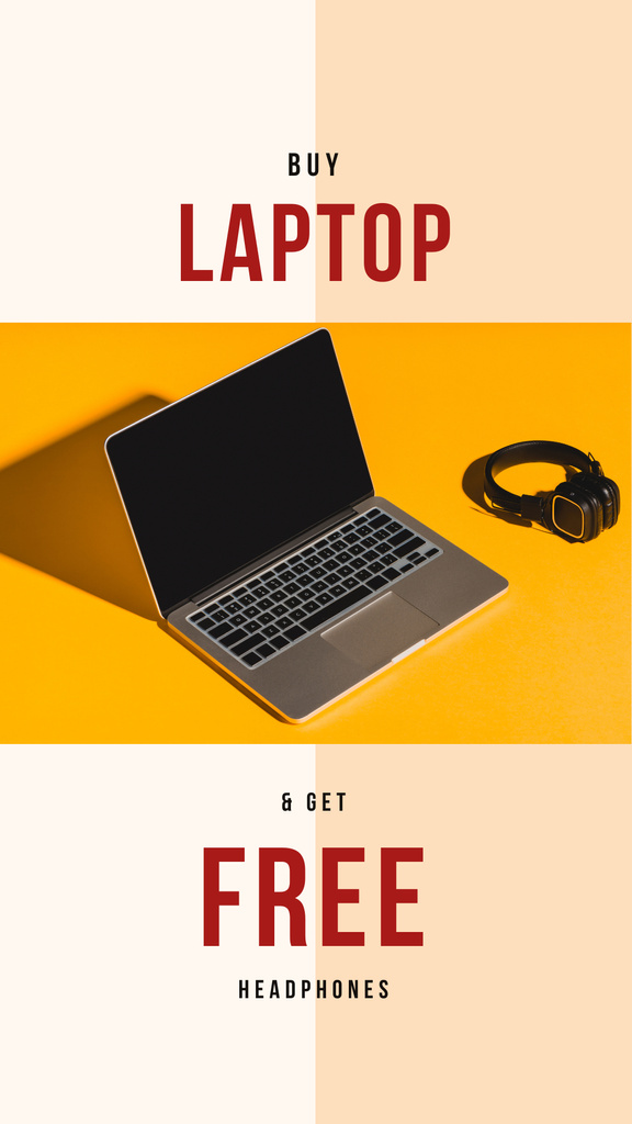 Gadgets Offer with Laptop and Headphones Instagram Story Design Template