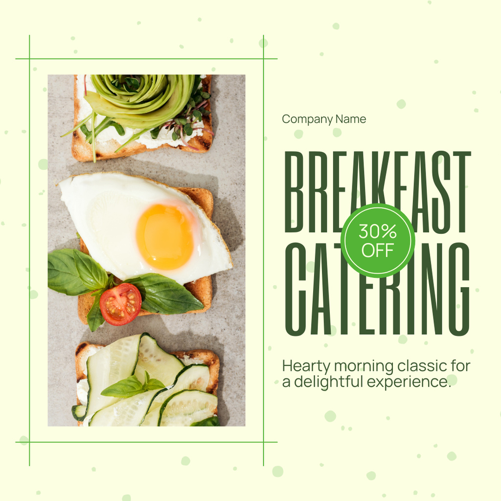 Discount on Breakfast Catering Services Instagram ADデザインテンプレート