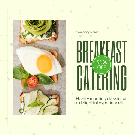 Ontwerpsjabloon van Instagram AD van Korting op ontbijtcateringdiensten