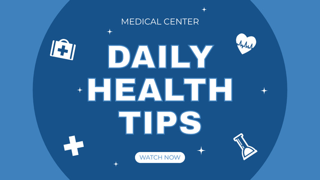 Designvorlage Daily Health Tips from Medical Center für Youtube Thumbnail