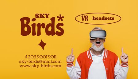 Virtuális valóság szemüvegbolt Business Card US tervezősablon