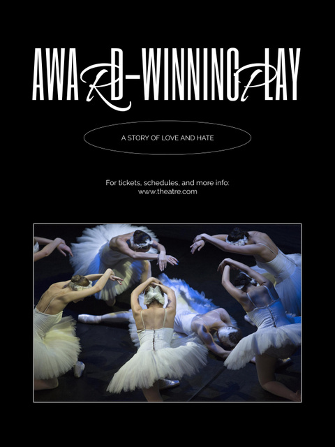 Magnificent Ballet Show Announcement Poster 36x48in Design Template