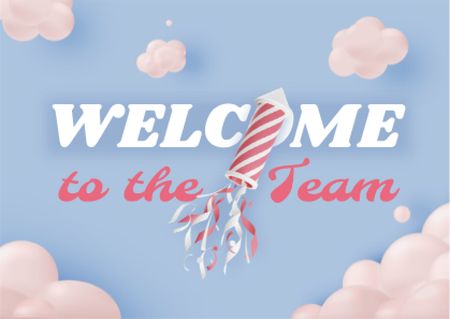 Welcome Phrase with Festive Petard Card Design Template