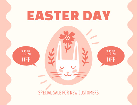 Easter Day Special Sale Offer Thank You Card 5.5x4in Horizontal Design Template