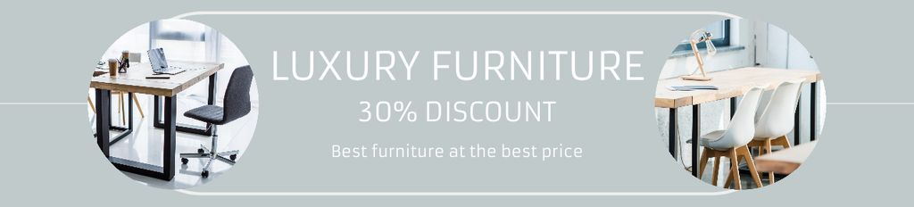 Designvorlage Luxury Furniture for Home and Office Grey für Ebay Store Billboard