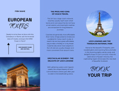 Bus Travel Tours Ad with Famous Attractions