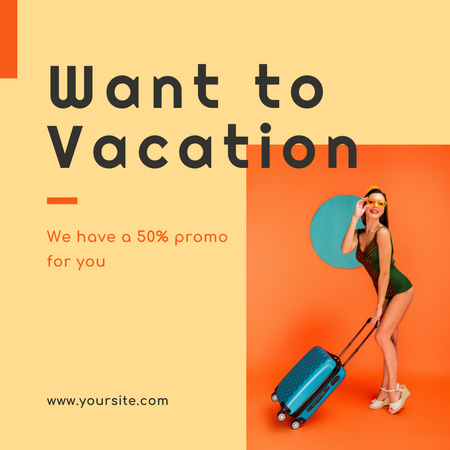 Travel Vacational Tour Ad  Instagram AD Design Template