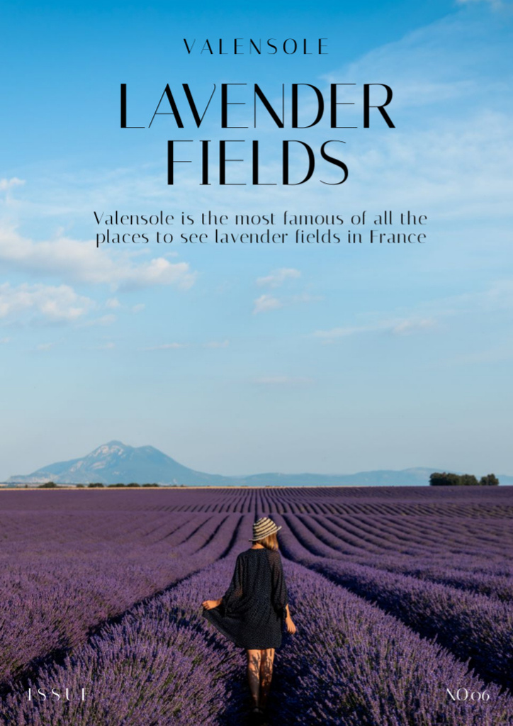 Lavender Fields in France Newsletter tervezősablon