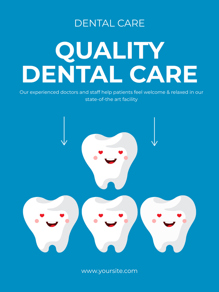 Offer of Quality Dental Care Poster US – шаблон для дизайну