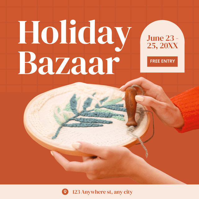 Announcement of Holiday Handicraft Bazaar Instagram Πρότυπο σχεδίασης