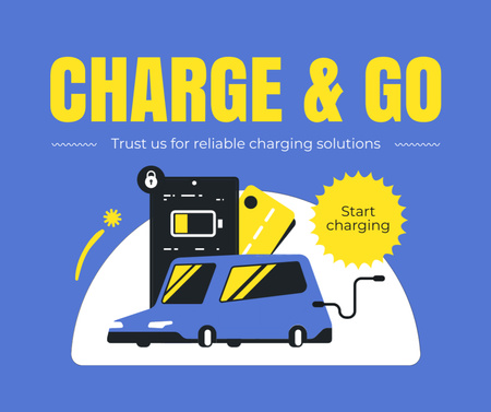 Advantageous Electric Vehicle Charging Solutions Facebook Design Template