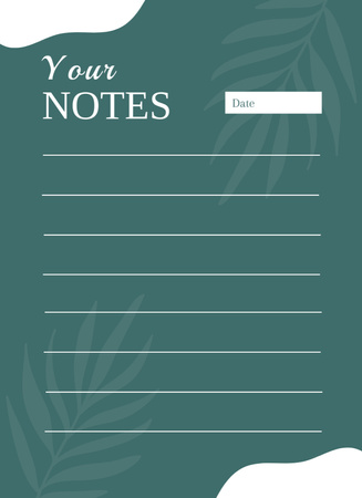 Blue Green Daily Notes Notepad 4x5.5in Design Template