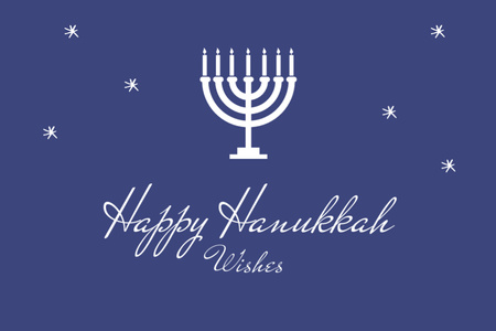 Hanukkah Holiday Greeting with Menorah Postcard 4x6in Design Template