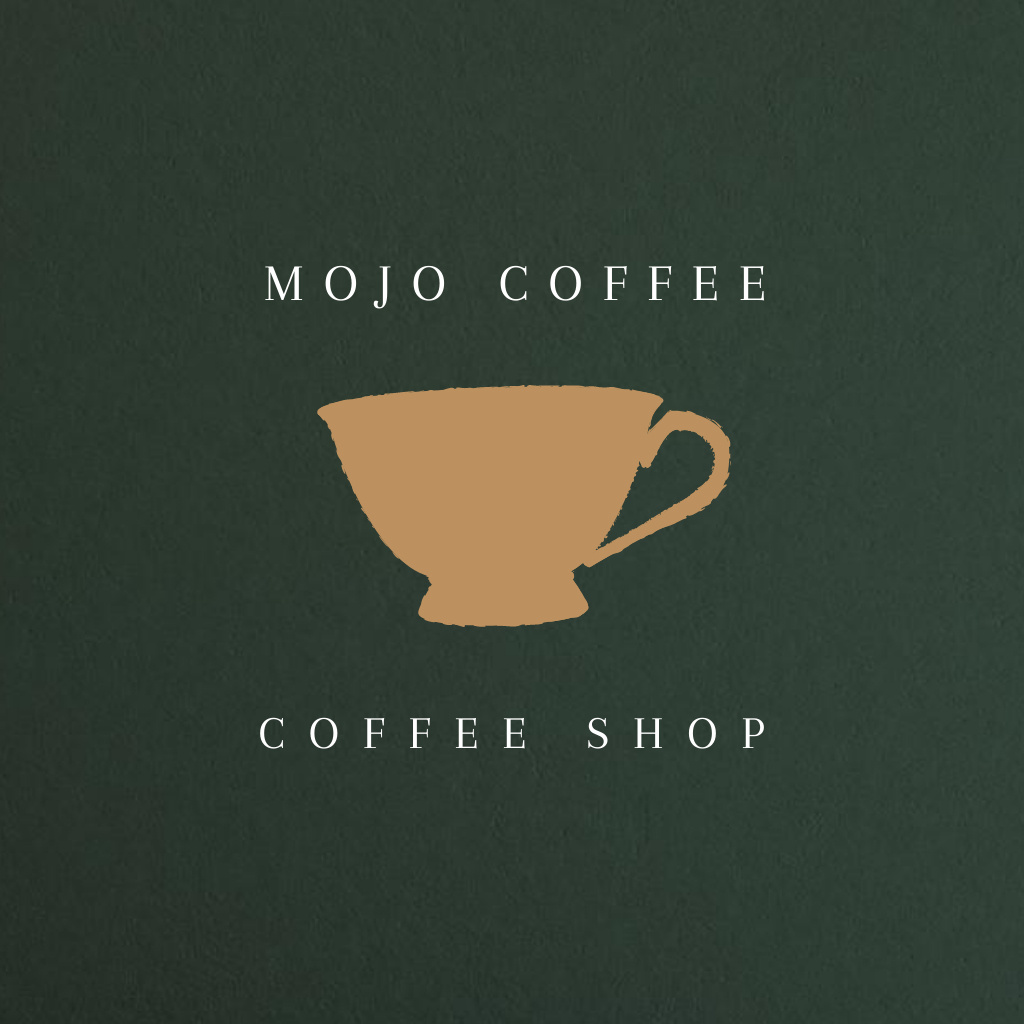 Coffee Shop Emblem with Brown Cup on Green Logo tervezősablon
