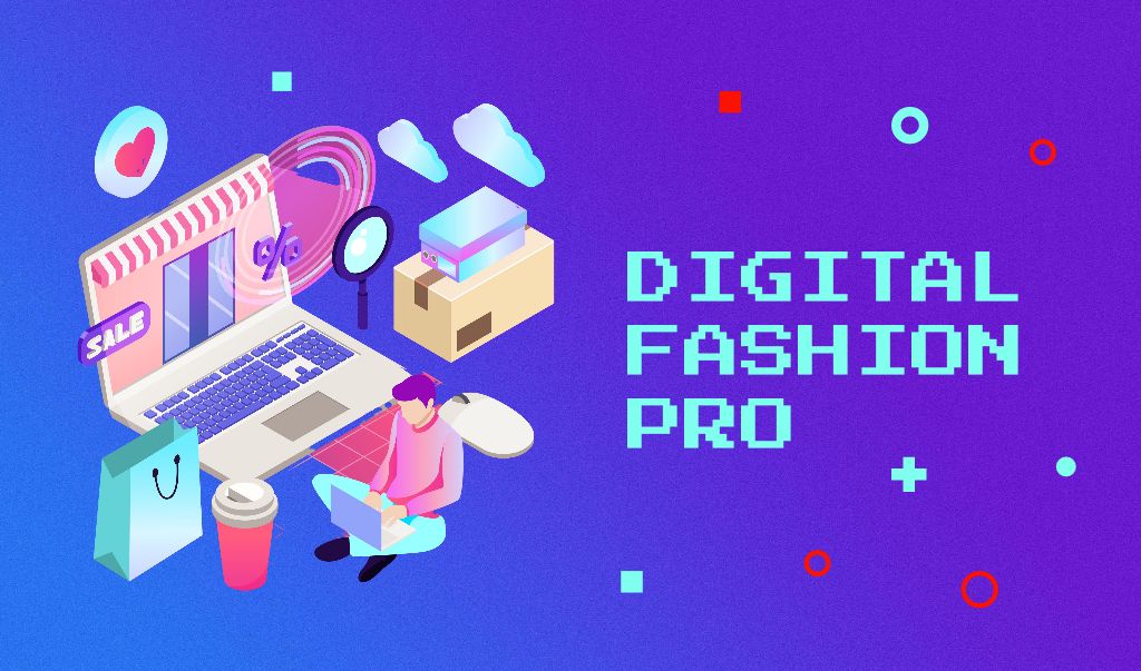 Ontwerpsjabloon van Business card van New Digital Fashion App Announcement