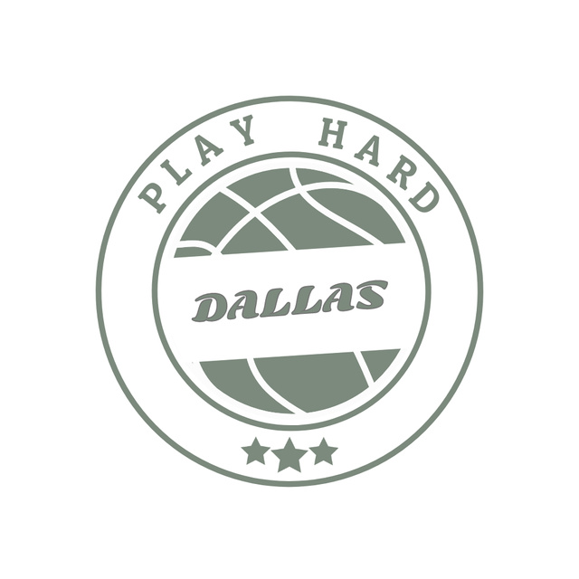 Famous Basketball Team Emblem with Ball Logo Design Template