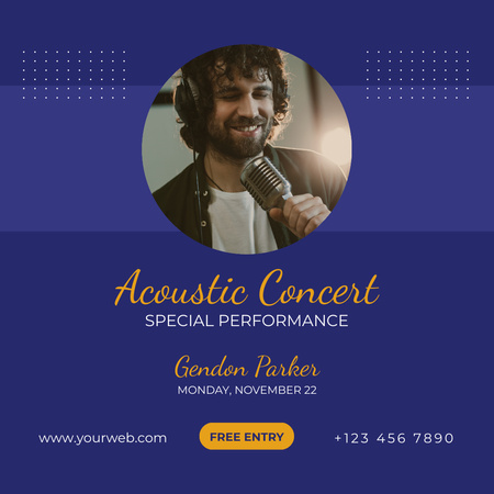 Announcement of Acoustic Concert Instagram Design Template