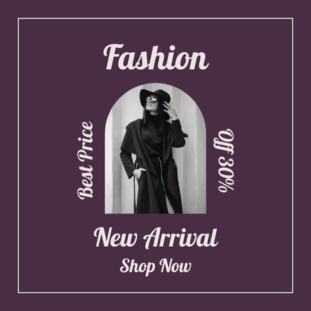 New arrival of fashion clothes purple Instagram Design Template