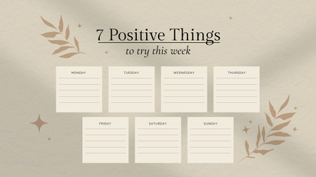 List of Positive Things to try Mind Map Design Template