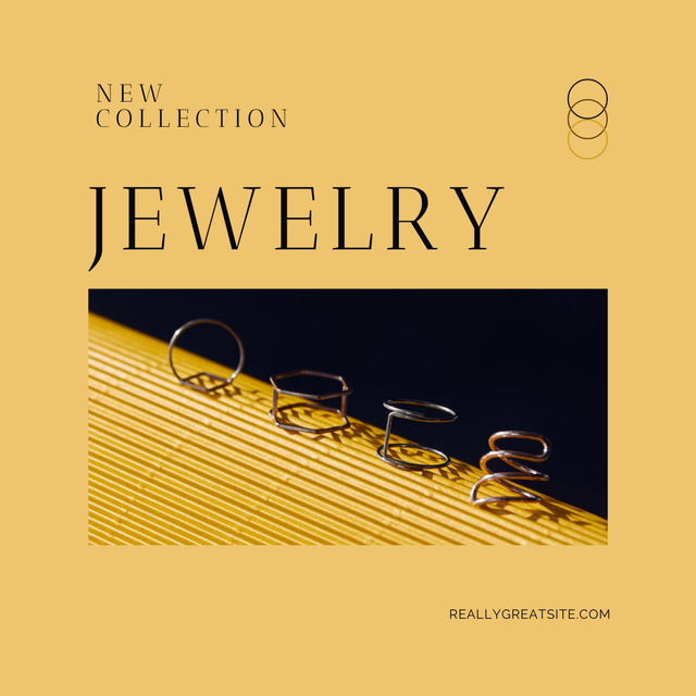 Jewelry Collection with Fancy Rings Instagramデザインテンプレート