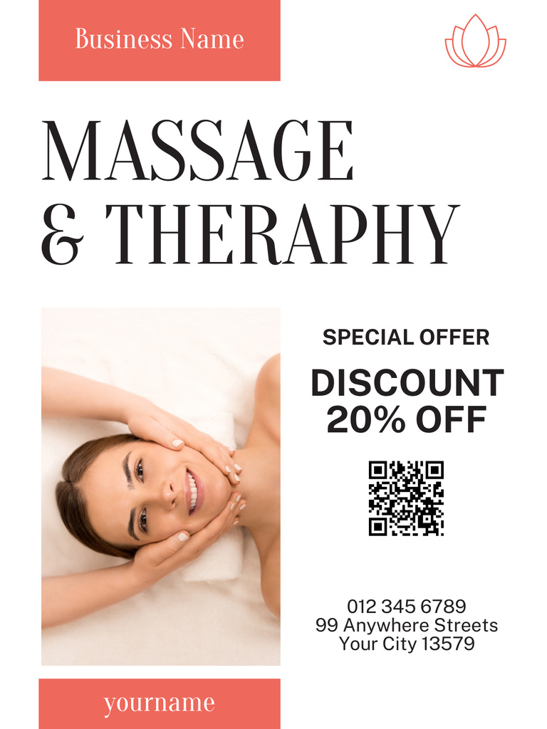 Special Discount Offer for Massage Services Poster US Modelo de Design