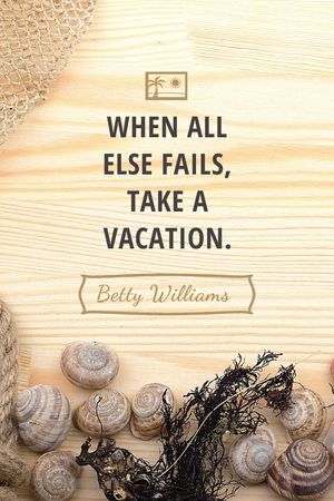 Vacation Inspiration Shells on Wooden Board Tumblr Šablona návrhu