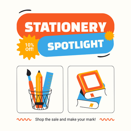 Stationery Shop Sale Offer On Various Items Instagram Design Template