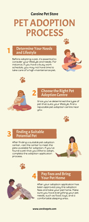 Pet Adoption Process Scheme on Beige Infographic Design Template