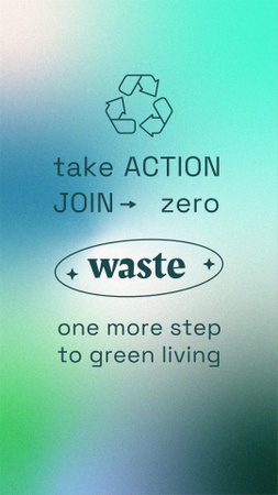 Zero Waste concept with Recycling Icon Instagram Story Tasarım Şablonu