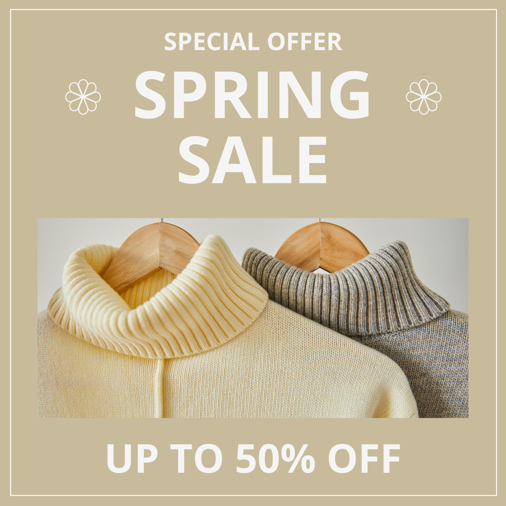 Sweater Spring Sale Announcement Instagram Design Template