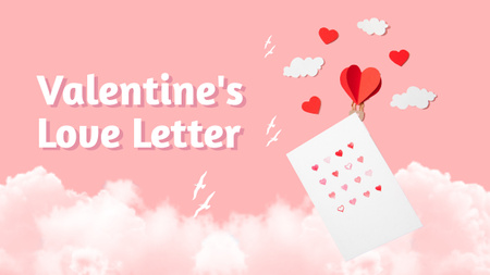 Designvorlage Happy Valentine's Day Love Letter für Youtube Thumbnail