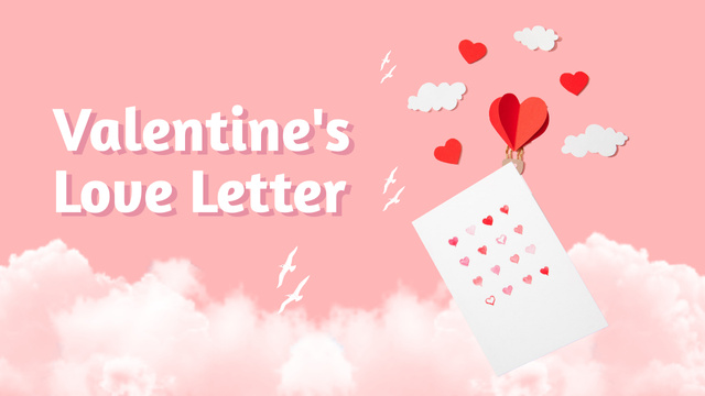Happy Valentine's Day Love Letter Youtube Thumbnail Design Template