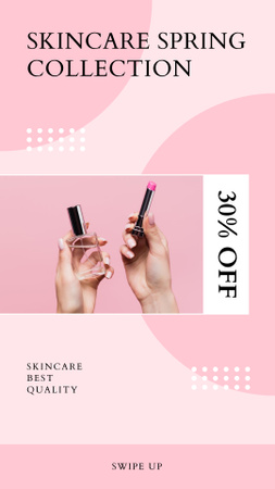 Modèle de visuel Offre de vente de printemps de la collection de soins de la peau pour femmes - Instagram Story