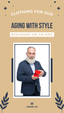 Modèle de visuel Clothing Sale Offer For Elderly In Beige - Instagram Story