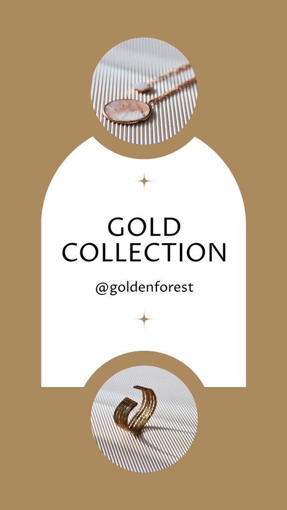 Gold Collection Jewelry Instagram Story Modelo de Design