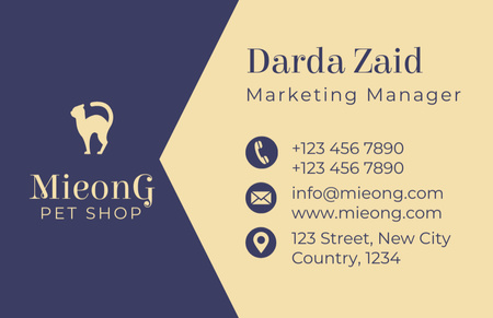 Marketing Manager Contacts Information Business Card 85x55mm Design Template