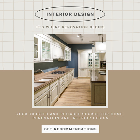 Furniture Ad with Stylish Kitchen Instagram Design Template