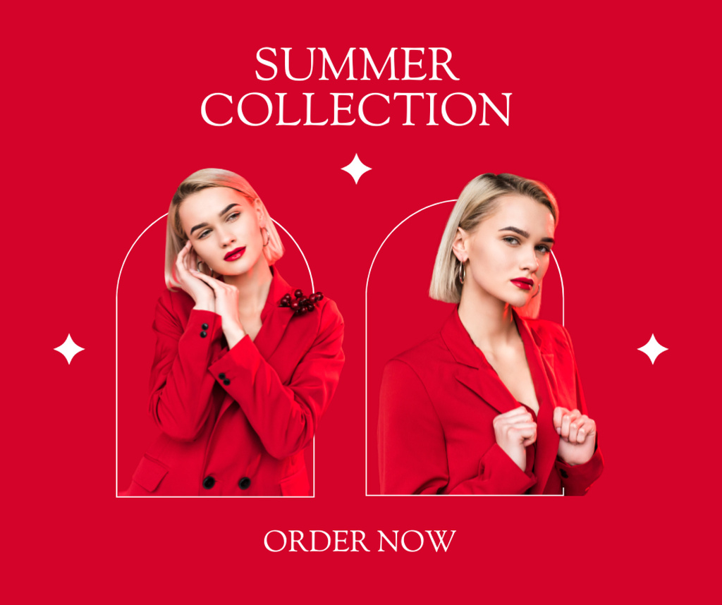 Vibrant Apparel Collection In Red For Summer Facebook Šablona návrhu