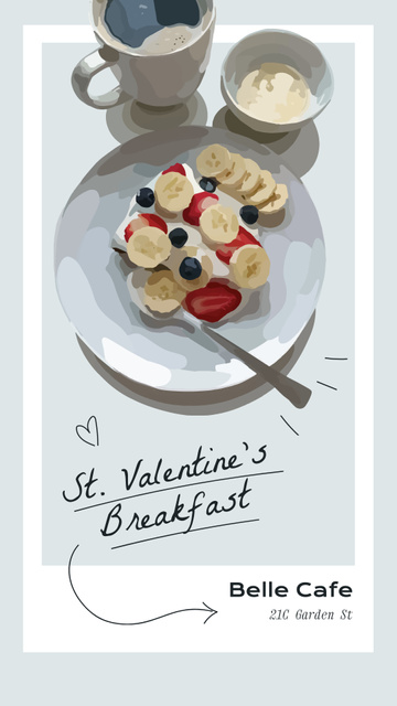 Valentine's Day Holiday Breakfast Instagram Story Πρότυπο σχεδίασης