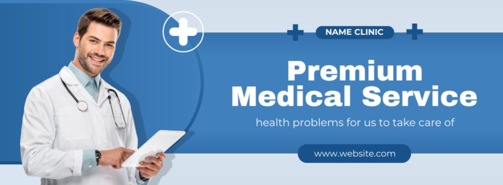 Offer of Premium Medical Services Facebook cover Modelo de Design